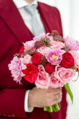 wedding bouquet. floristry. bride and groom