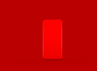 New smartphone with blank screen isolated Flat 3d