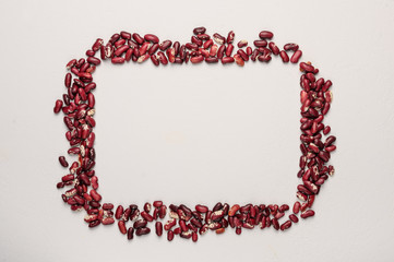 The concept of frame of red beans. Healthy and dietary food