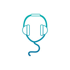 Isolated music headphones gradient design