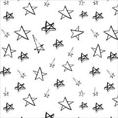 Vector pattern with stars on white background.