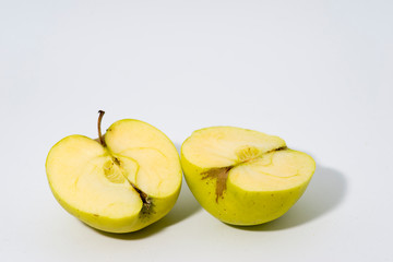 green apple cut in half ideal for background