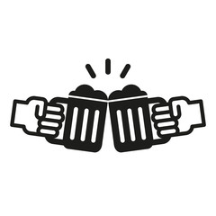 Icon friends drinking beer. Simple vector illustration