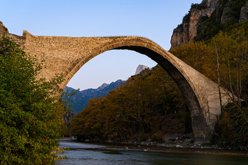 The traditional stone Bridge of Konitsa in Epirus, Greece