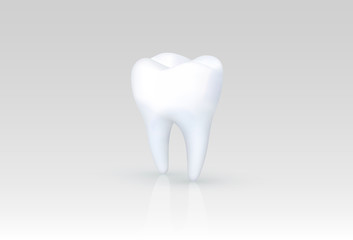 Tooth on a white background, template design element.