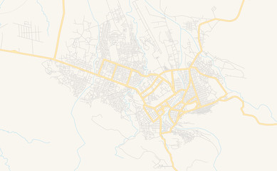 Obraz premium Printable street map of Dire Dawa, Ethiopia