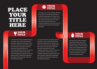 Red Ribbon Banner Page Layout Design