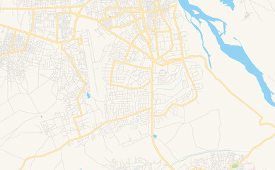 Fototapeta na wymiar Printable street map of Jimeta, Nigeria