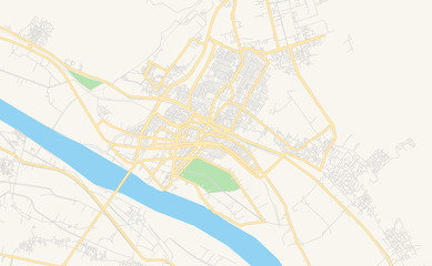 Printable street map of Qina, Egypt