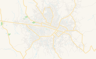 Fototapeta na wymiar Printable street map of Beni, DR Congo