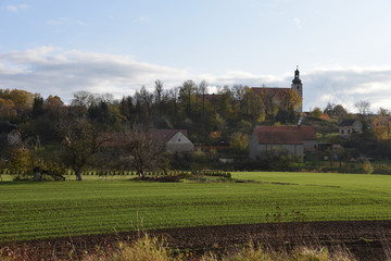 Autumn landscape on the countryside in Poland. 