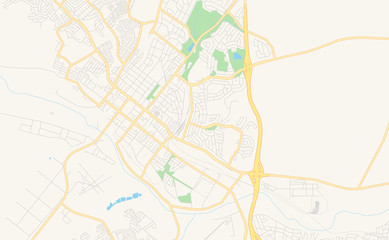 Fototapeta na wymiar Printable street map of Uitenhage, South Africa