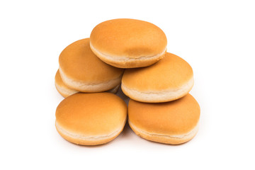Burger bread isolated on white background.