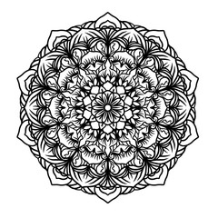 Circular pattern in the form of a mandala. Henna tatoo mandala. Mehndi style. Decorative pattern in oriental style. Coloring book page.