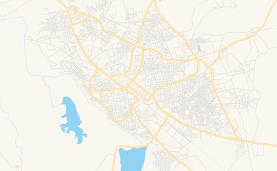 Fototapeta na wymiar Printable street map of Gusau, Nigeria