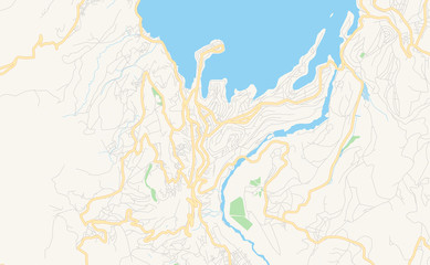 Printable street map of Bukavu, DR Congo