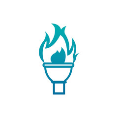 Isolated flame icon gradient design