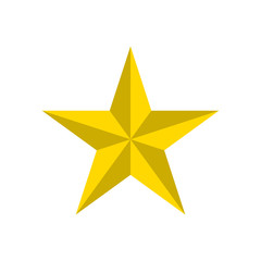 Gold star logo vector isolated on white background