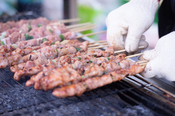 Barbecue on Street food ,Taipei ,Taiwan