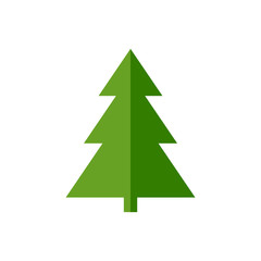Green christmas tree icon vector isolated on white background