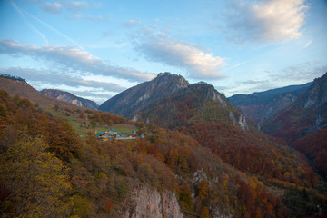 view of mountains in autumn