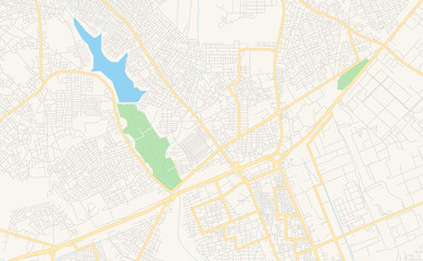 Fototapeta na wymiar Printable street map of Atsiaman, Ghana
