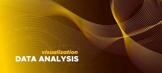 Matrix Background. Gold Vector Science Flyer. 