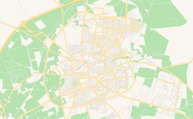 Printable street map of Sidi Bel Abbes, Algeria