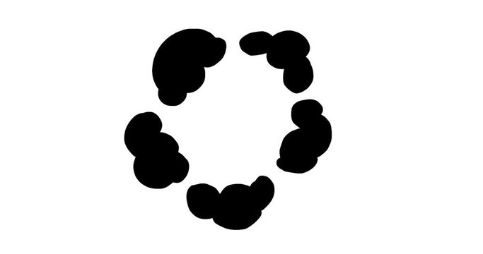 Animation of cartoon explosion frame by frame