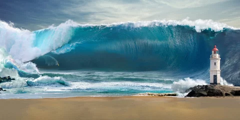 Fototapeten Große Tsunamiwelle © aleksc