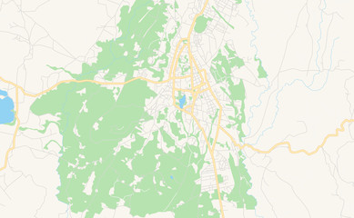 Fototapeta premium Printable street map of Antsirabe, Madagascar