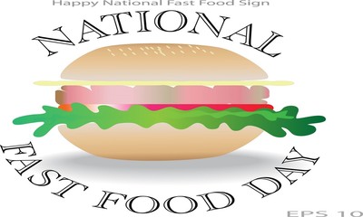 Happy National Fast Food Day Sign