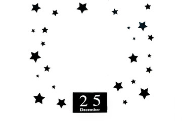 Spiral empty white notepad on festive christmas background. 2020 new year and christmas decorations. Holidays concept top horizontal view copyspace