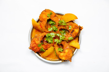 decoration of bengali fish curry 