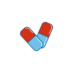 Isolated medical pills icon fill design