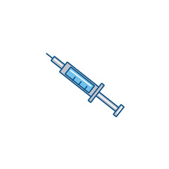 Isolated medical injection icon fill design