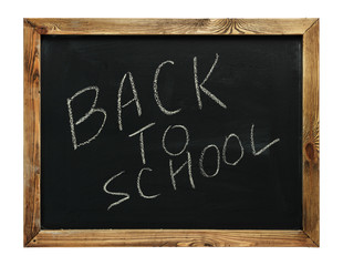 text back to school drawn on a chalkboard
