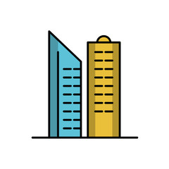 Isolated building icon line design