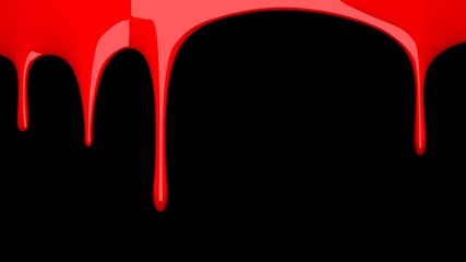 Red liquid on black background.3D render illustration For background.