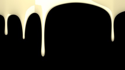 Beige liquid on black background.3D render illustration For background.