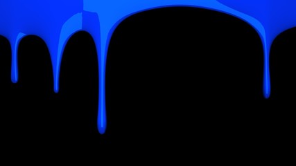 Blue liquid on black background.3D render illustration For background.