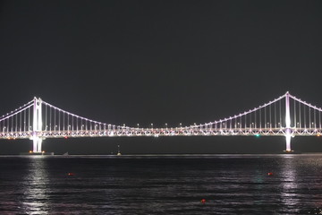 night bridge in busan, korea