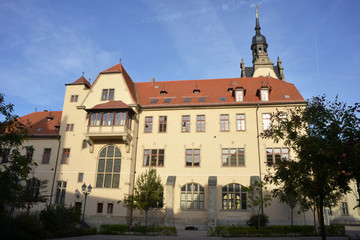 Fototapeta na wymiar The architecture of the town hall in Bernburg Saale