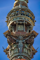 Monument of Christopher Columbus in Barcelona, Spain