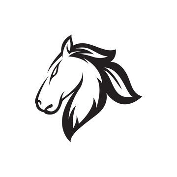horse vector logo template silhouette monochrome
