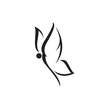 butterfly logo template monochrome design