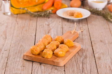 Pumpkin chicken meatballs.