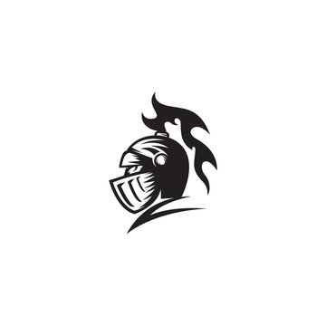 knight warrior logo template vector illustration silhouette