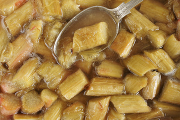Stewed Rhubarb or Rhubarb baked with sugar and it's own natural juices