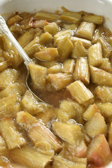 Stewed Rhubarb or Rhubarb baked with sugar and it's own natural juices